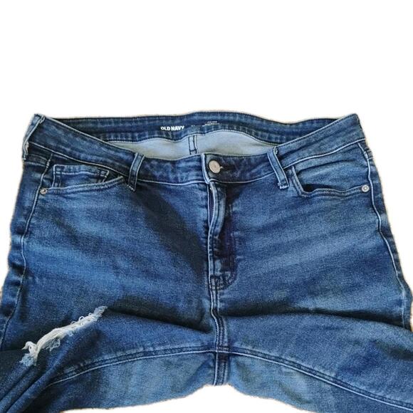 Old Navy Mid Rise Rockstar Super Skinny Jeans Size 14 Dark Wash Stretch Denim - Picture 3 of 9